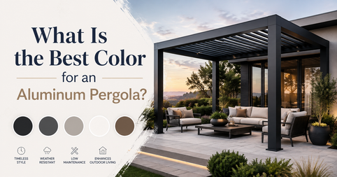 Aluminum pergola powder-coat color options in anthracite and white finishes