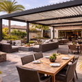 Aluminum pergola, gazebo, and retractable awning compared as outdoor shade structures