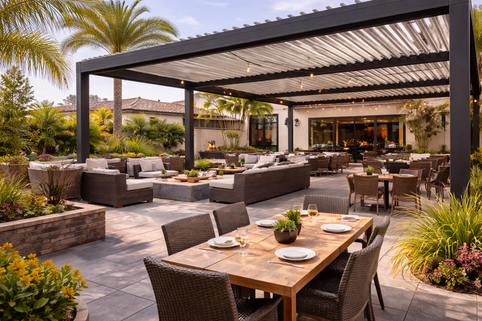 Aluminum pergola, gazebo, and retractable awning compared as outdoor shade structures