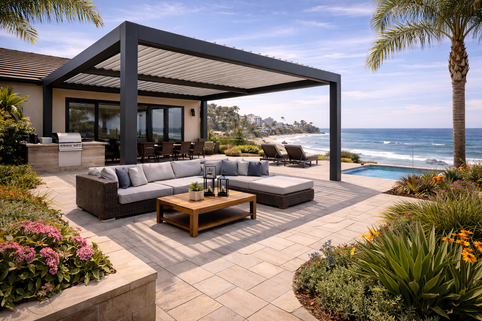 Aluminum Pergola Installation in Coastal Orange County: Built for Salt Air and Ocean Breezes