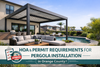 Aluminum pergola installed in an Orange County backyard, showing a modern louvered pergola design compliant with HOA and permit requirements.