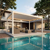 Aluminum pergola frame color options for Orange County homes in matte black and warm neutrals