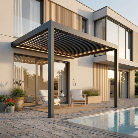 Professional aluminum pergola installation by a licensed California contractor