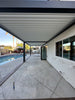 Aluminum pergola in an HOA community backyard in Southern California
