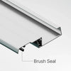 Louvered aluminum pergola roof closed with integrated gutter drainage in rain