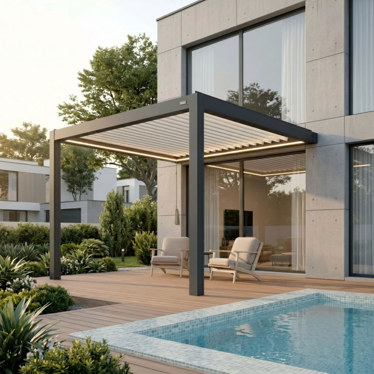Terra Louvered Roof | Manual Control (Crank) Aluminum Pergola Kit