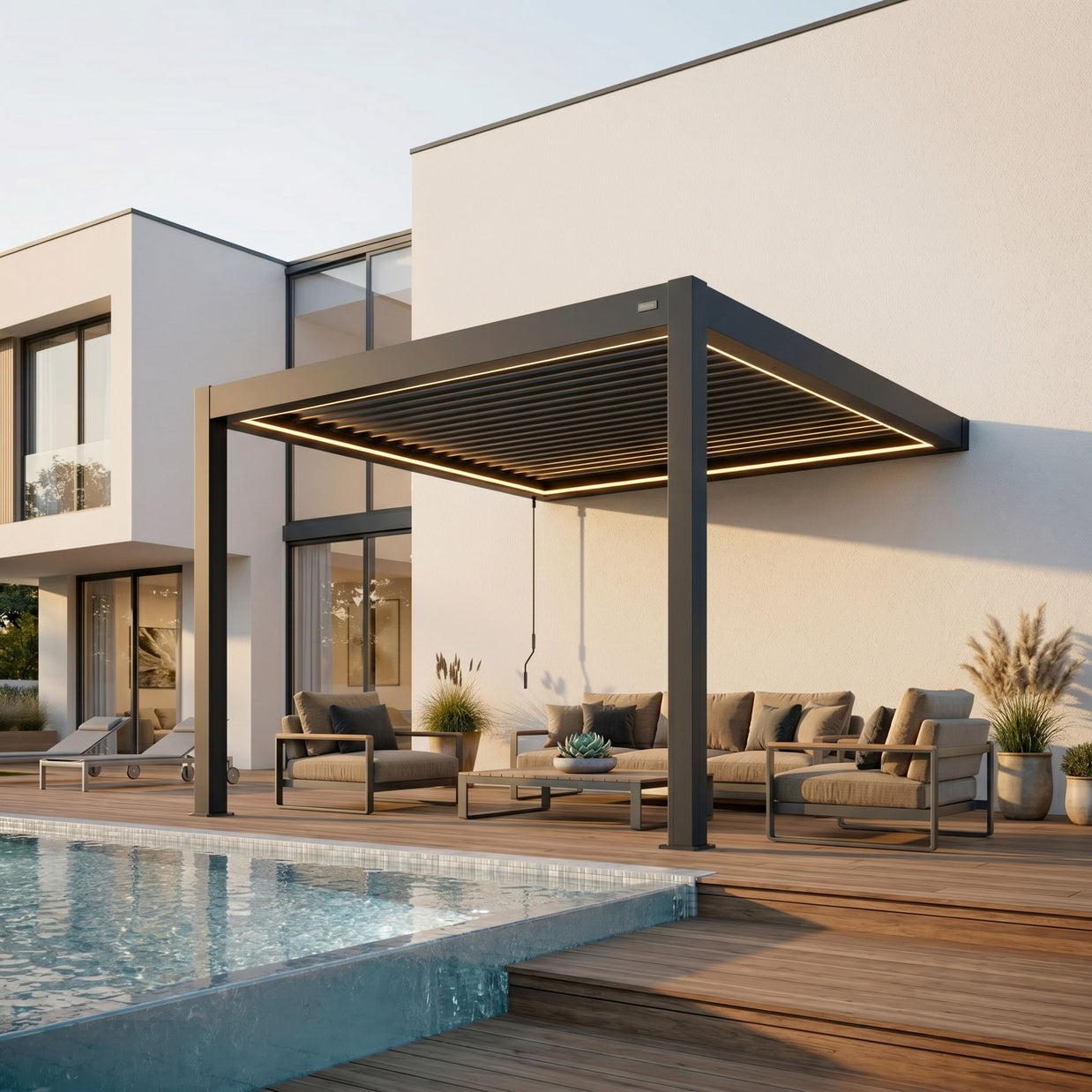 Terra Louvered Roof | Manual Control (Crank) Aluminum Pergola Kit