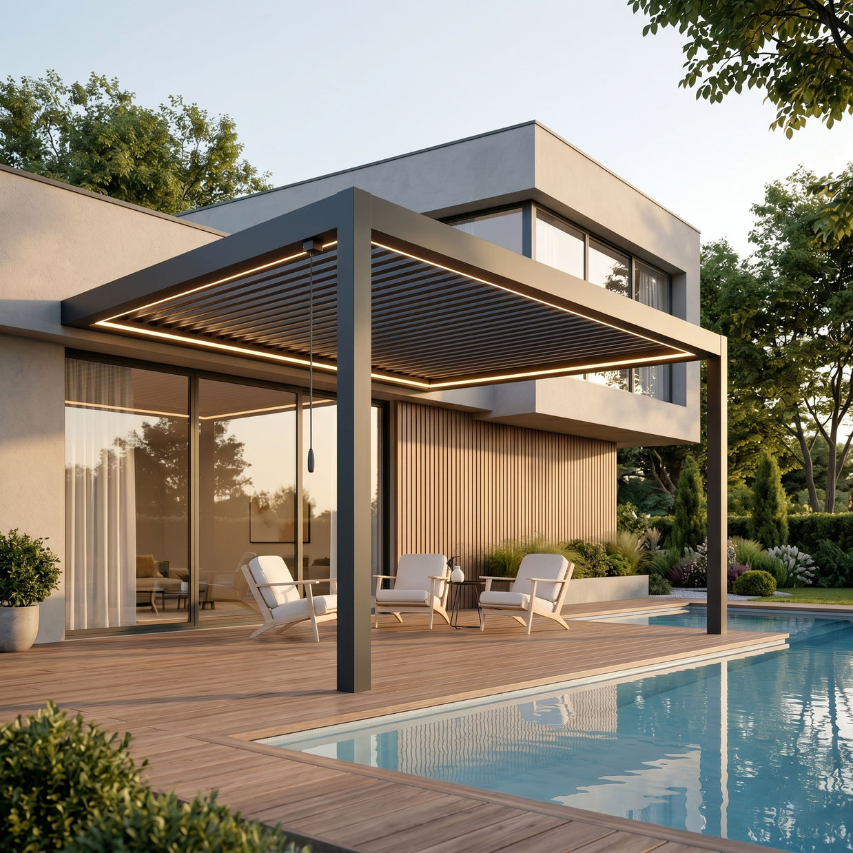 Terra Louvered Roof | Manual Control (Crank) Aluminum Pergola Kit
