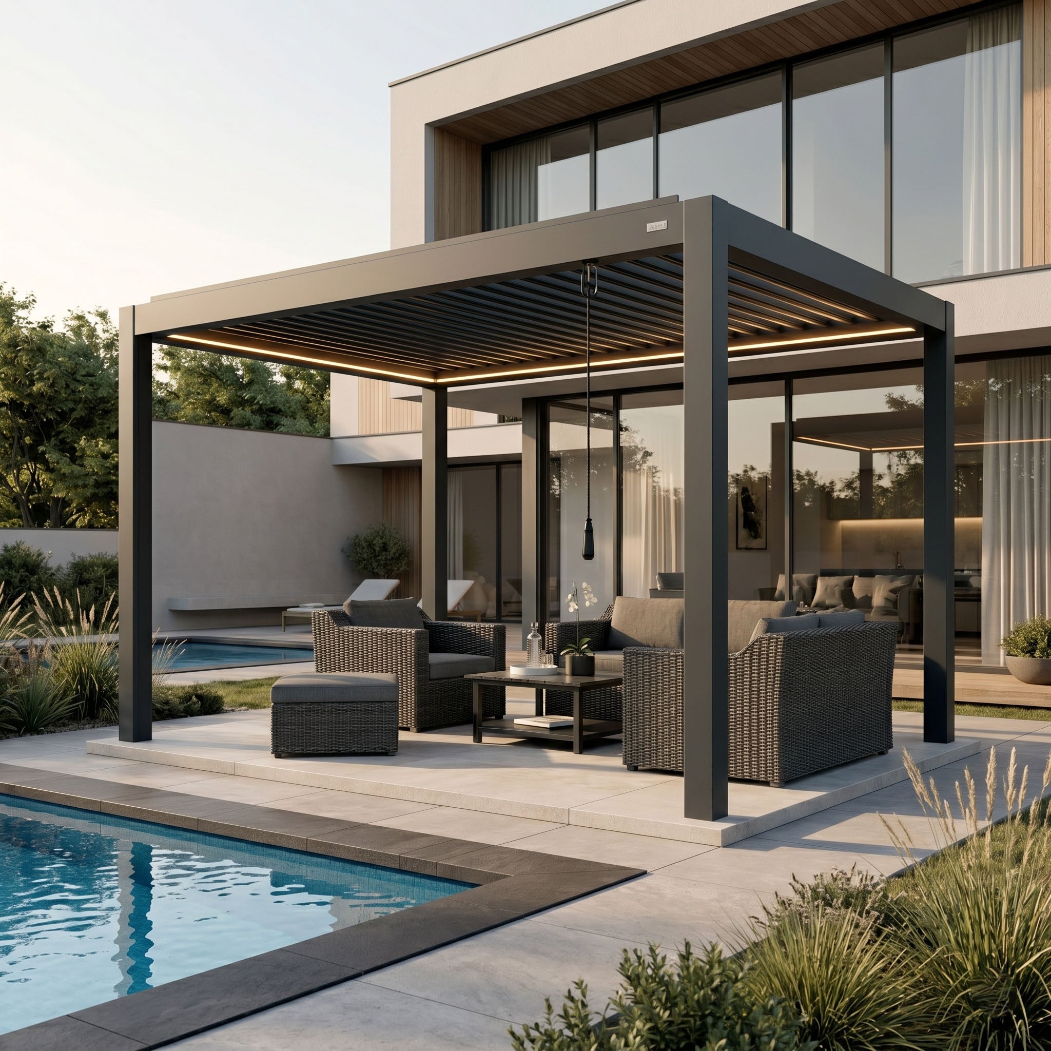 Terra Louvered Roof | Manual Control (Crank) Aluminum Pergola Kit