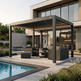 Terra Louvered Roof | Manual Control (Crank) Aluminum Pergola Kit
