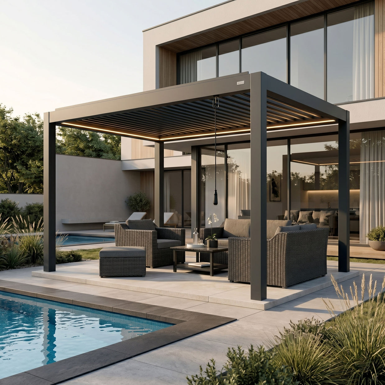 Terra Louvered Roof | Manual Control (Crank) Aluminum Pergola Kit