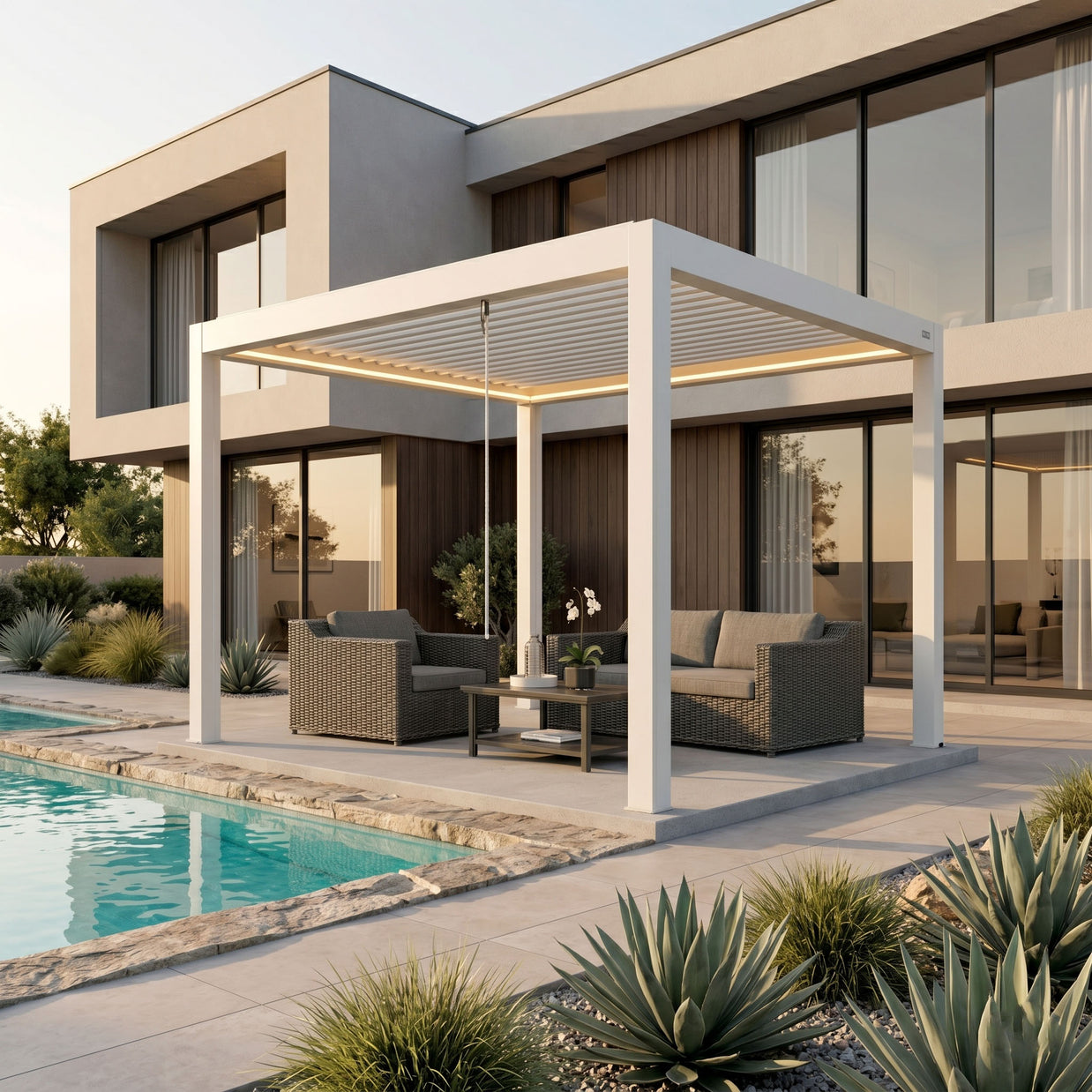 Terra Louvered Roof | Manual Control (Crank) Aluminum Pergola Kit