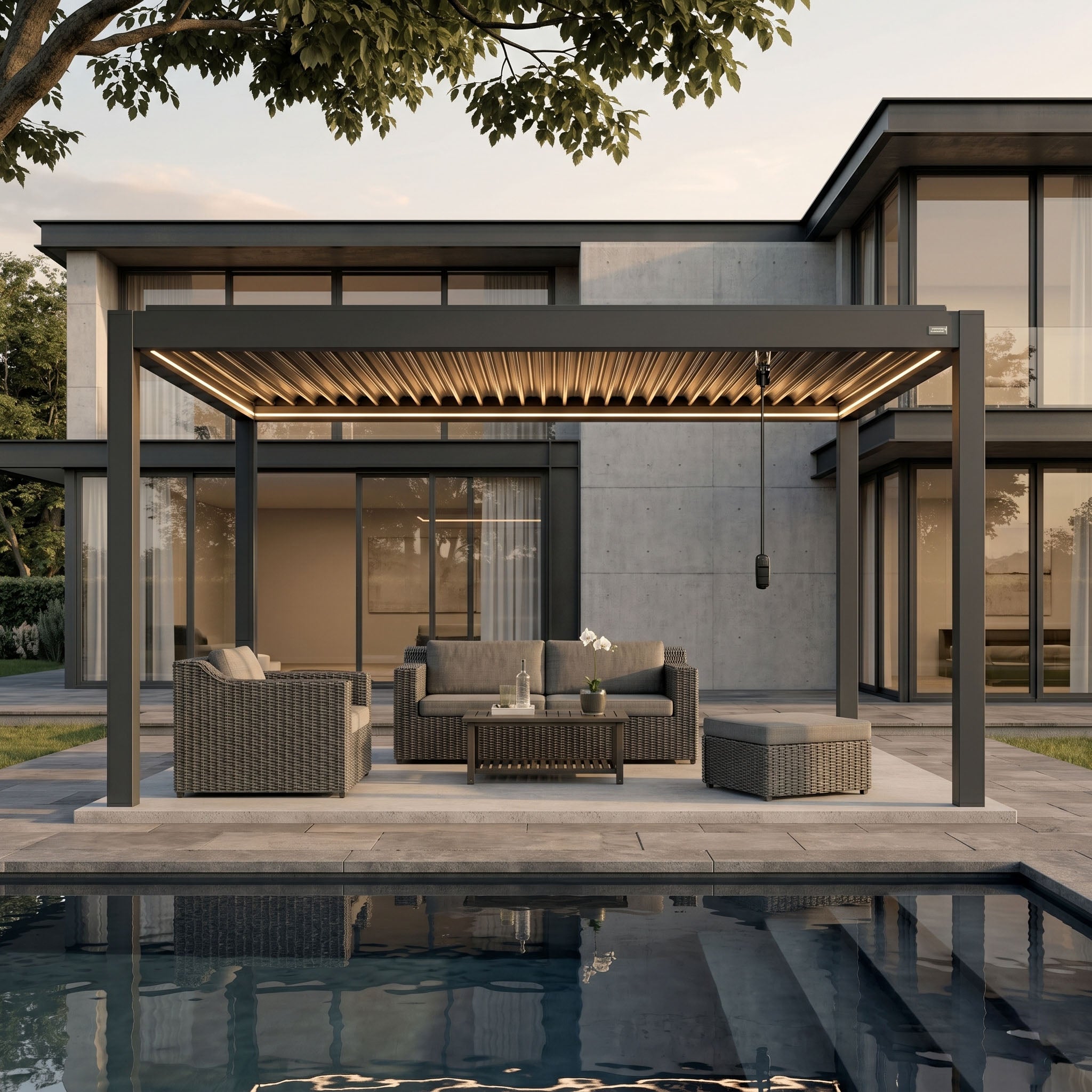 Terra Louvered Roof | Manual Control (Crank) Aluminum Pergola Kit
