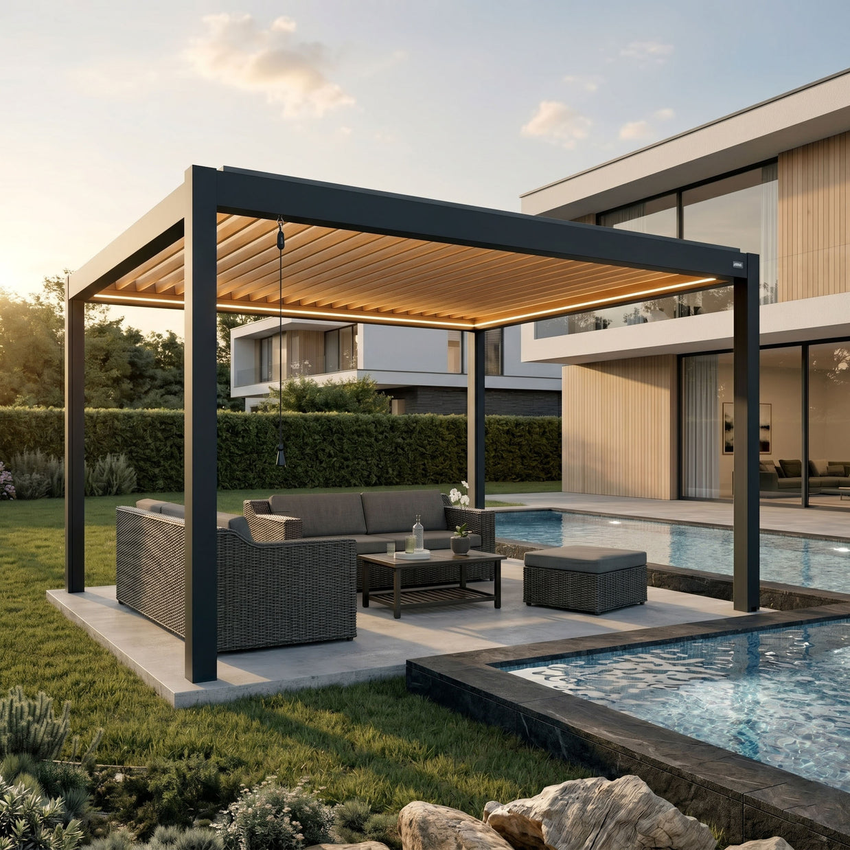 Terra Louvered Roof | Manual Control (Crank) Aluminum Pergola Kit