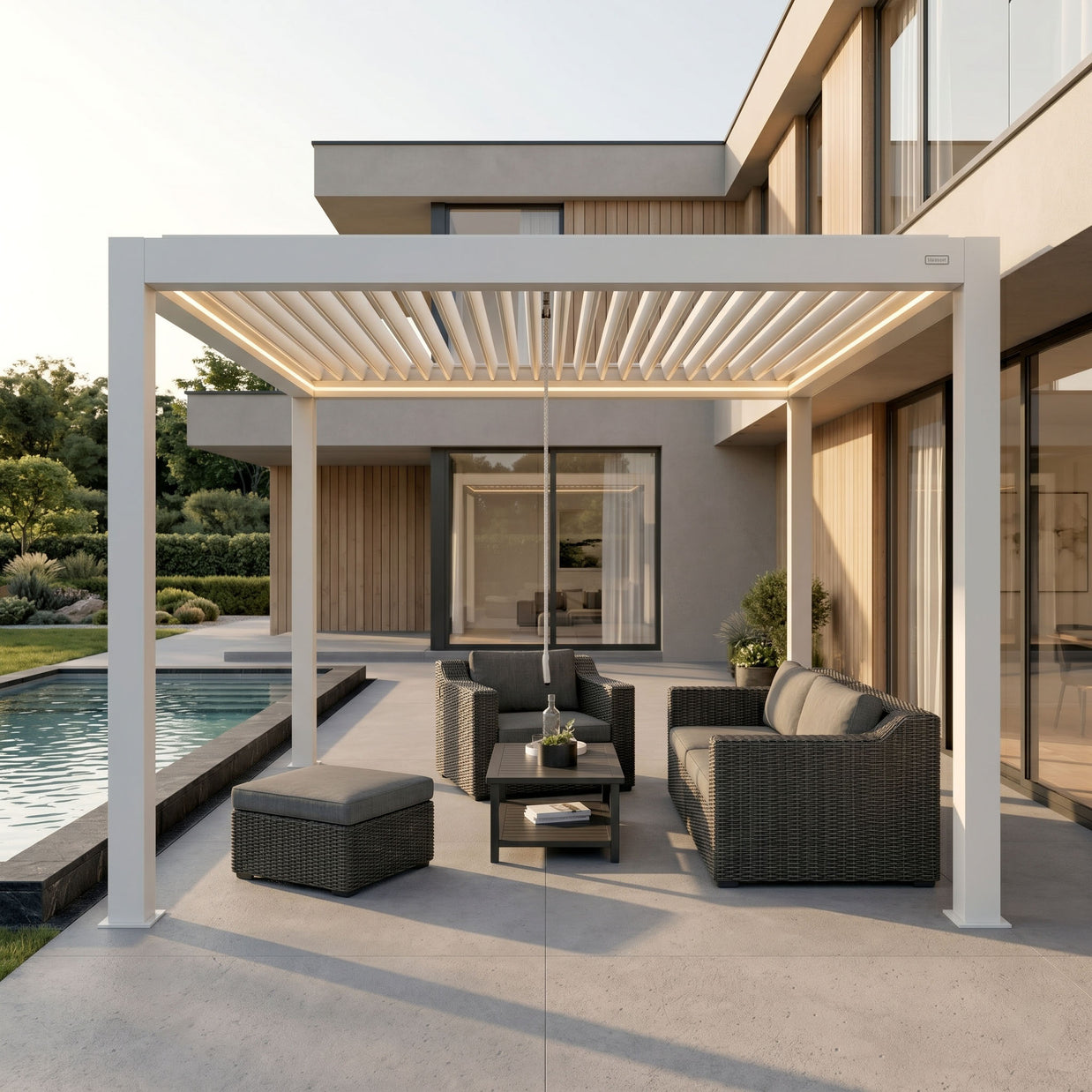 Terra Louvered Roof | Manual Control (Crank) Aluminum Pergola Kit