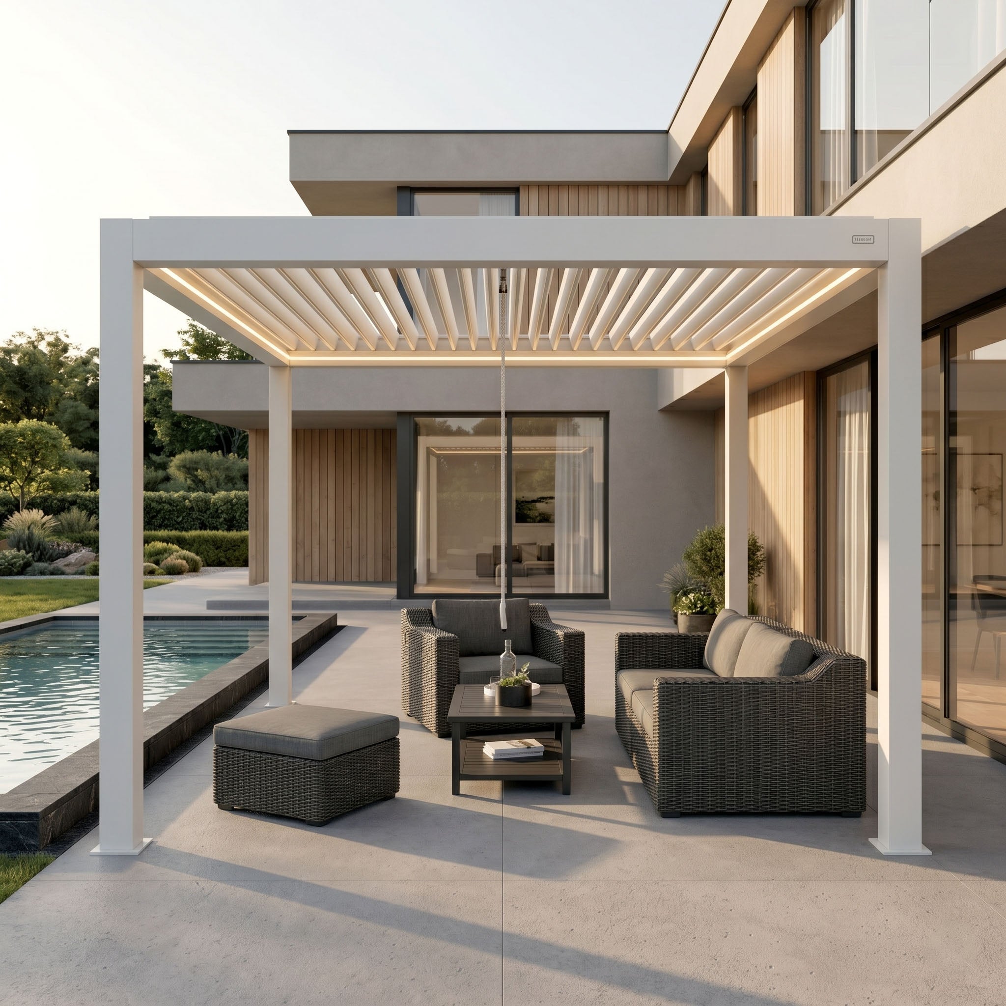 Terra Louvered Roof | Manual Control (Crank) Aluminum Pergola Kit
