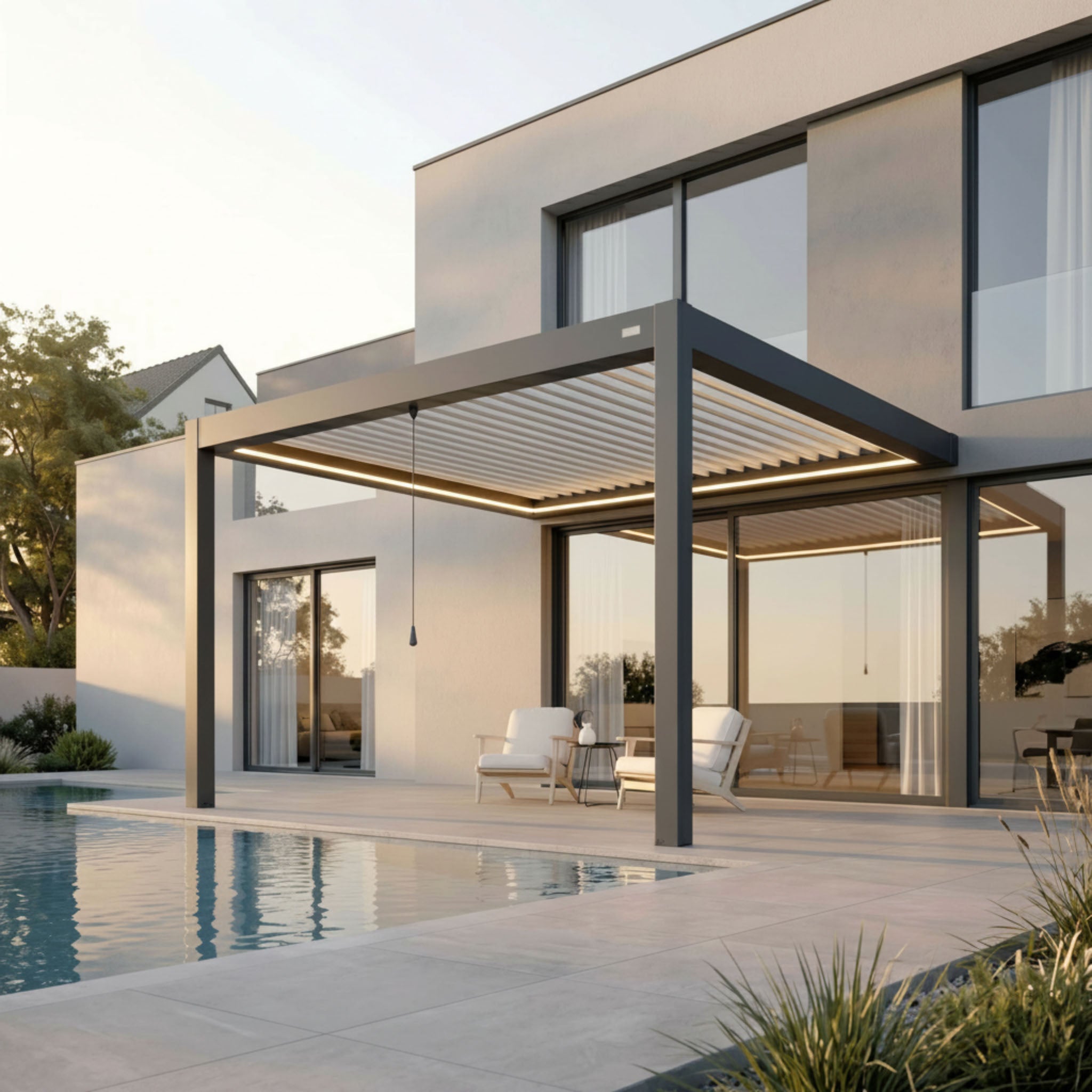 Terra Louvered Roof | Manual Control (Crank) Aluminum Pergola Kit