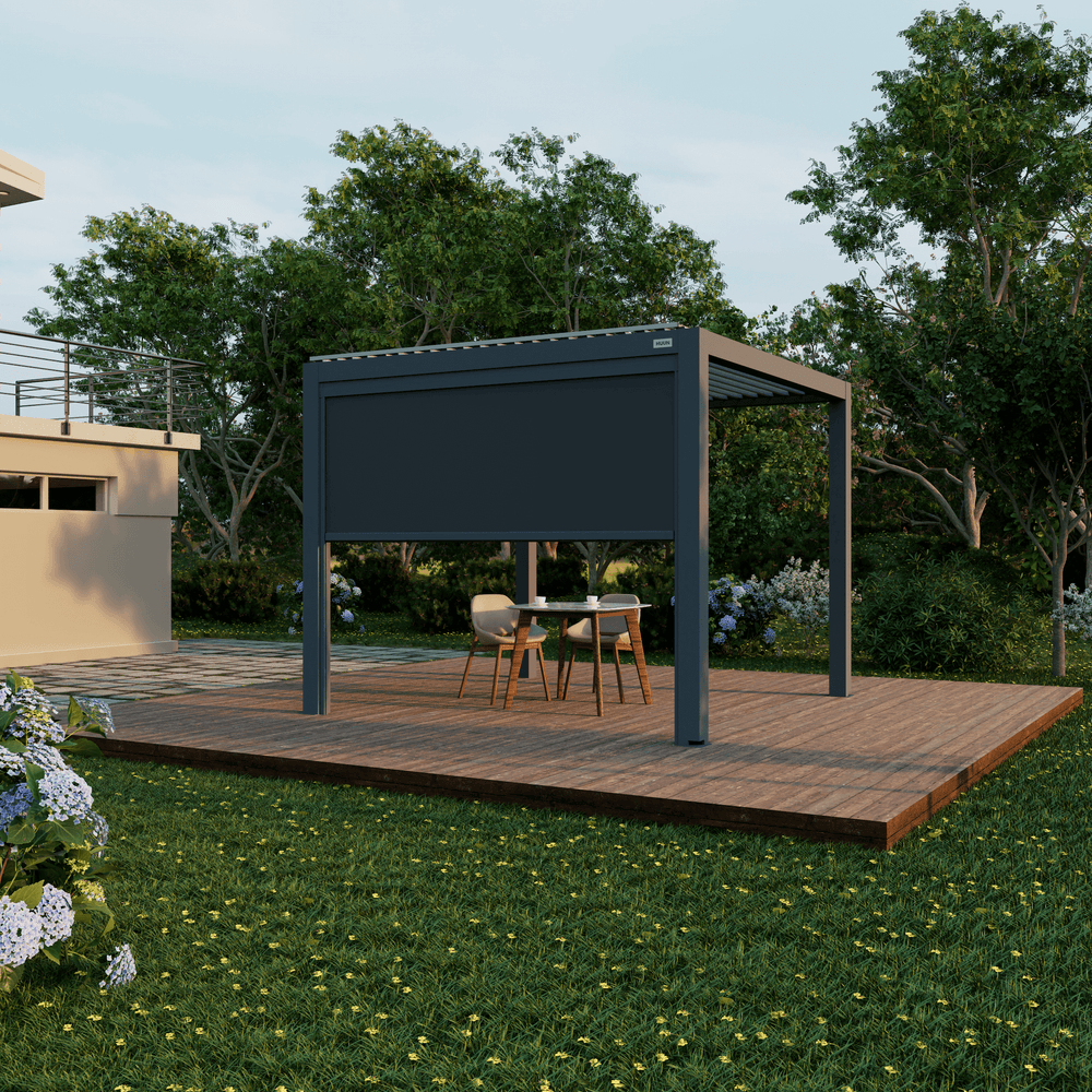 Manual retractable pergola sun shade screen