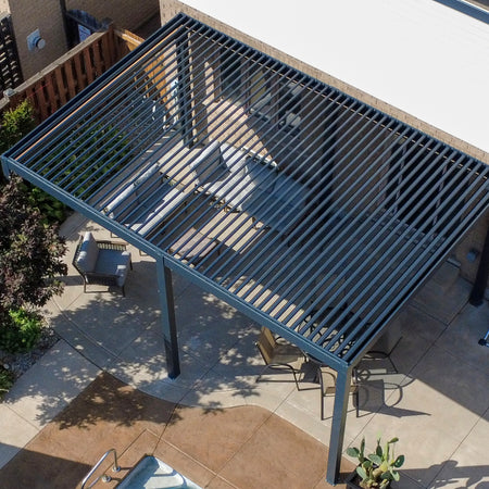 Anaheim pergola project by Rinova Pergola — aluminum louvered pergola installation