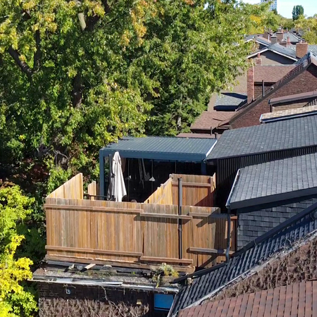 Costa Mesa pergola project by Rinova Pergola — aluminum louvered pergola installation