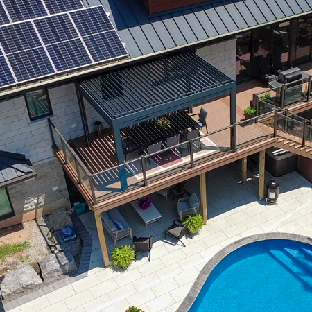 Irvine pergola project by Rinova Pergola — aluminum louvered pergola installation