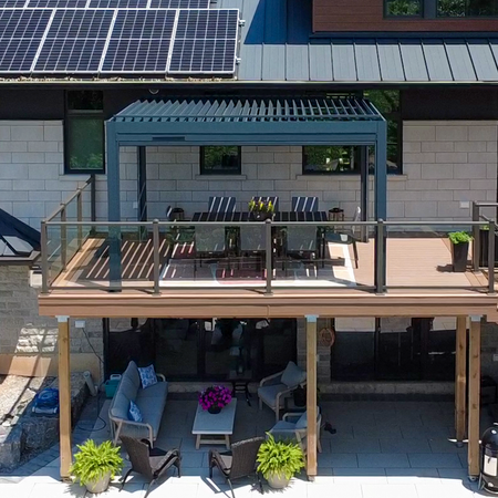 Irvine pergola project by Rinova Pergola — aluminum louvered pergola installation