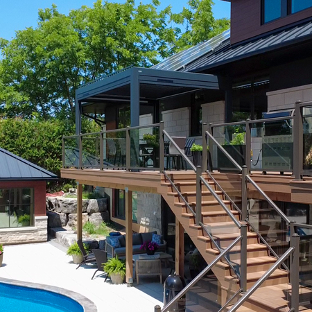 Irvine pergola project by Rinova Pergola — aluminum louvered pergola installation