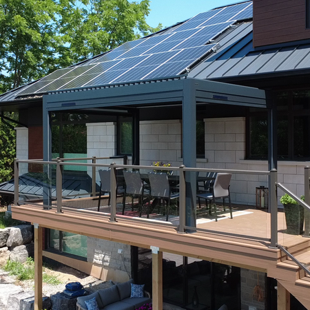 Irvine pergola project by Rinova Pergola — aluminum louvered pergola installation
