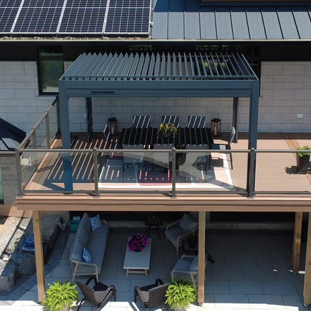 Irvine pergola project by Rinova Pergola — aluminum louvered pergola installation