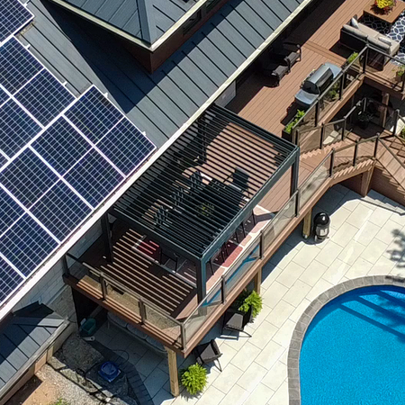 Irvine pergola project by Rinova Pergola — aluminum louvered pergola installation