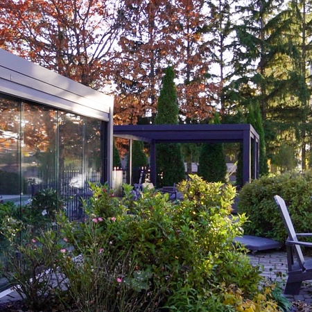 Newport Beach pergola project by Rinova Pergola — aluminum louvered pergola installation