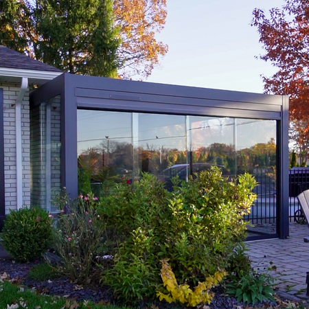 Newport Beach pergola project by Rinova Pergola — aluminum louvered pergola installation